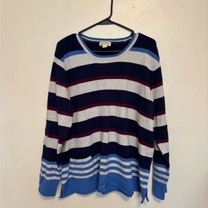Appleseed's Multicolor Striped Crew Neck Sweater